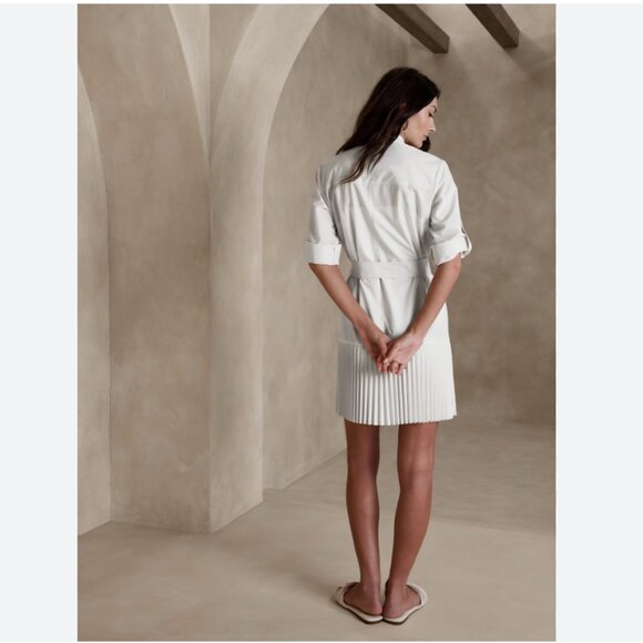 Pleated-Hem Mini Shirtdress - Picture 2 of 3